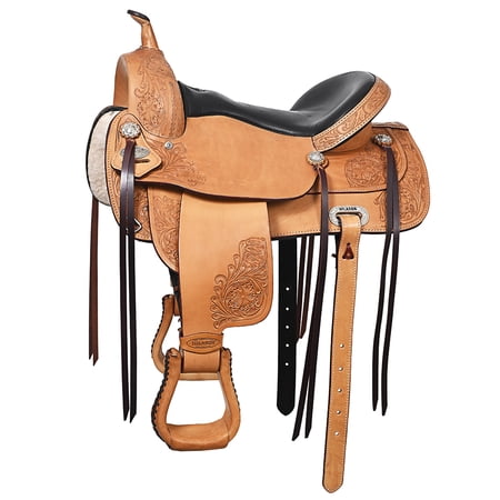 16 In HILASON Western Horse Saddle American Leather Flex Tree Trail & Pleasure Tan