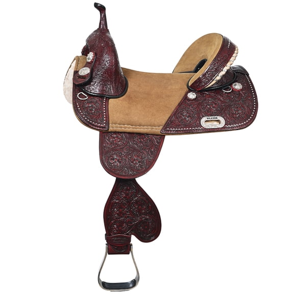 16 In Hilason Western Horse American Leather Trail Barrel Racing Saddle