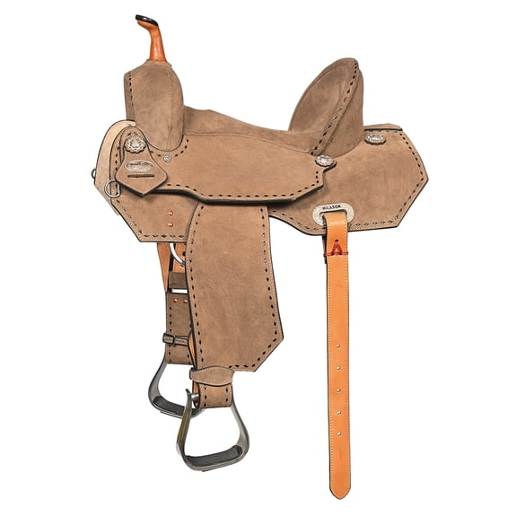 16 In Hilason Western Horse Barrel Flex Tree Trail American Leather Saddle Gray