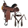 thumbnail image 1 of 16 In Hilason Western Horse Barrel Racing Trail American Leather Saddle Dark Brown Tack, 1 of 8