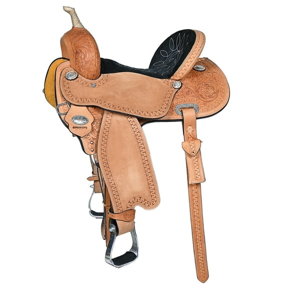 16 In Hilason Western Horse Barrel Racing Trail Pleasure Tan American Leather Saddle