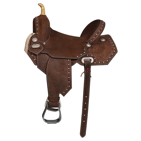 16 In Hilason Western Horse Flex Tree Saddle American Leather Trail Barrel