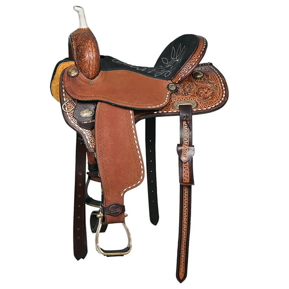 16 In Hilason Western Horse Trail Barrel Racing American Leather Saddle Dark Brown