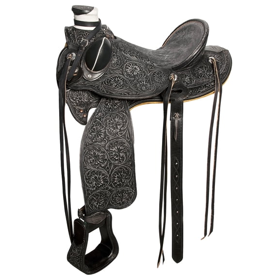 16 In Hilason Western Horse Wade Saddle American Leather Ranch Roping Antique Black
