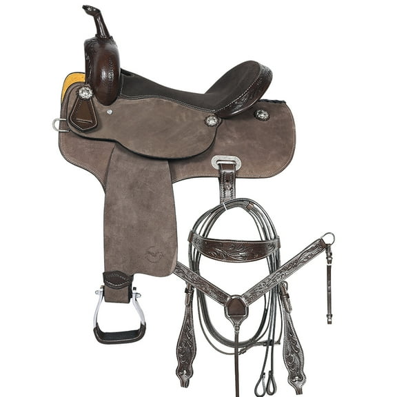 16 In Western Horse Barrel Racing Trail Saddle Tack Set Genuine Leather Comfytack