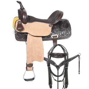 16 In Western Horse Barrel Racing Trail Saddle Tack Set Genuine Leather Comfytack