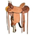 thumbnail image 1 of 16 In Western Horse Basketweave Saddle American Leather Wade Ranch Roping Brown Hilason, 1 of 8