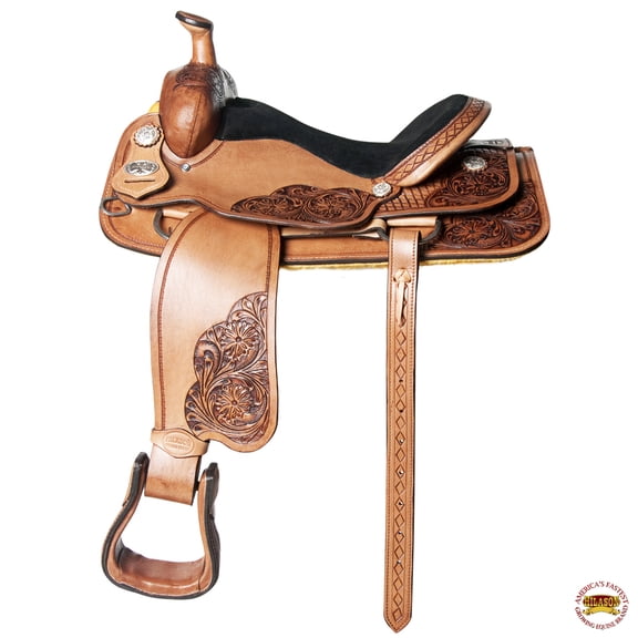 16 In Western Horse Saddle American Leather Ranch Roping Cowboy Hilason