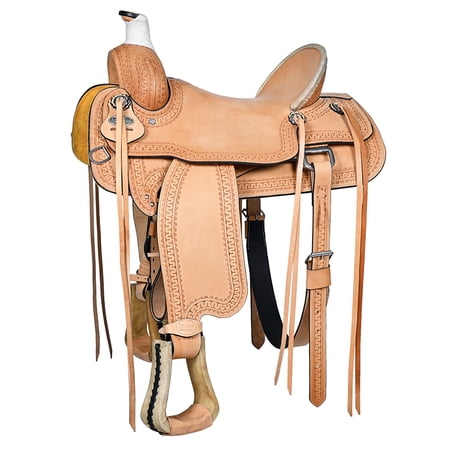 16 In Western Horse Saddle American Leather Ranch Roping Hilason