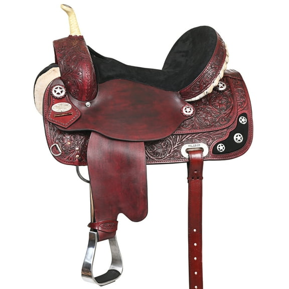 16 In Western Horse Saddle American Leather Treeless Trail Barrel Hilason