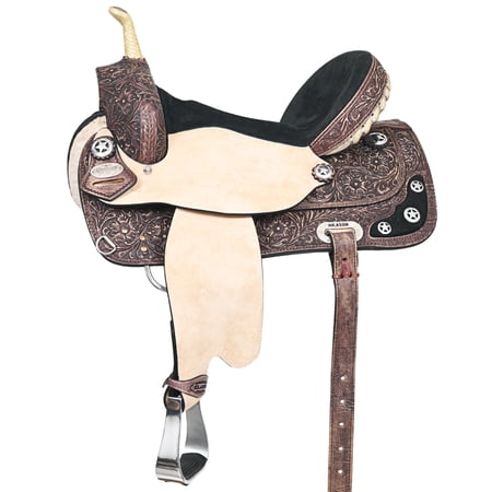 16 In Western Horse Saddle American Leather Treeless Trail Barrel Hilason