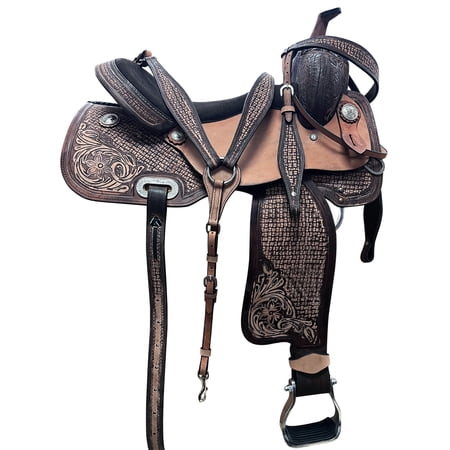16 In Western Horse Saddle Leather Barrel Trail Pleasure Comfytack Tack Set