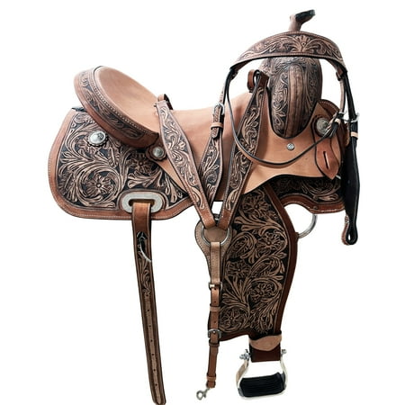 16 In Western Horse Saddle Leather Barrel Trail Pleasure Comfytack Tack Set