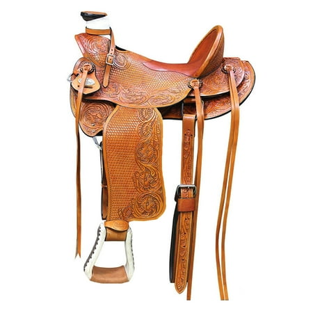 16 In Western Horse Wade Saddle American Leather Ranch Roping Beige Hilason