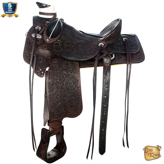 16 In Western Horse Wade Saddle American Leather Ranch Roping Dark Brown Hilason