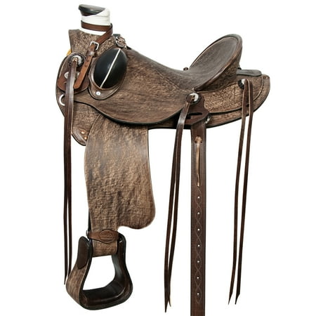 16 In Western Horse Wade Saddle American Leather Ranch Roping Dark Brown Hilason