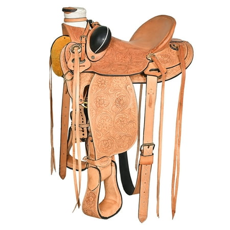 16 In Western Horse Wade Saddle American Leather Ranch Roping Tan Hilason