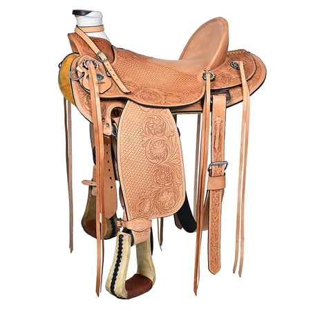 16 In Western Horse Wade Saddle American Leather Ranch Roping Tan Hilason