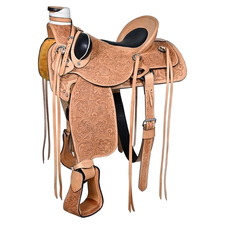 16 In Western Horse Wade Saddle American Leather Ranch Roping Tan Hilason