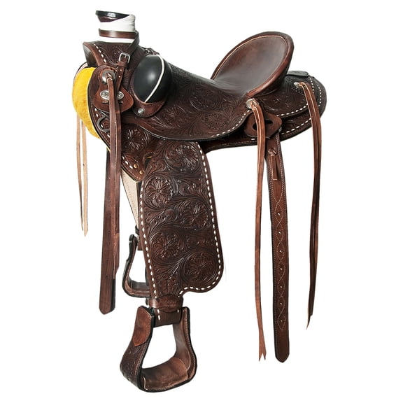 16 In Western Horse Wade Saddle American Leather Trail Barrel Hilason Dark Brown
