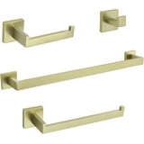 16 Inch 4-Piece Bathroom Hardware Set in Brushed Gold - Towel Bar ...