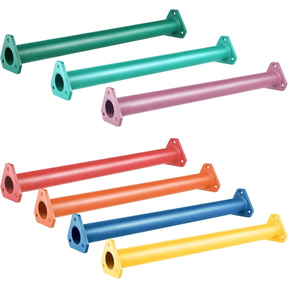 16 Inch 7 Colors Steel Monkey Bars Ladder Rungs Set for Backyards Playground and Children Indoor Outdoor Climbing Kit (7 Pack)