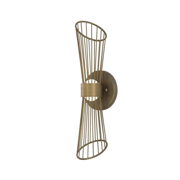 24171NAB Maxim Lighting Zeta - 16 Inch 7W 2 LED Wall Sconce-Natural Aged Brass Finish