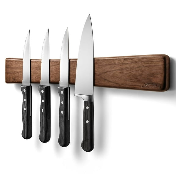 16 Inch Acacia Wood Magnetic Knife Holder with Multipurpose Use, Magnetic Knife Holders for Kitchen, Wooden Knife Rack, Magnet Strips for Knives & Metal Utensils, Tool Holder, Art Supply Organizer