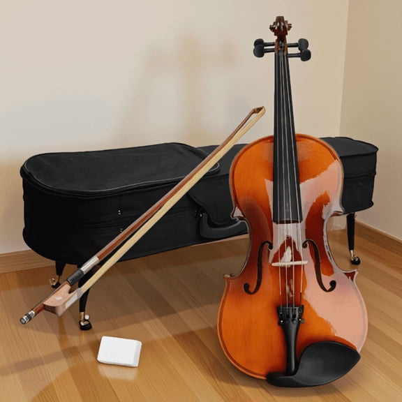16 Inch Acoustic Viola Set with Case, Bow and Rosin, Adult Size, Brown
