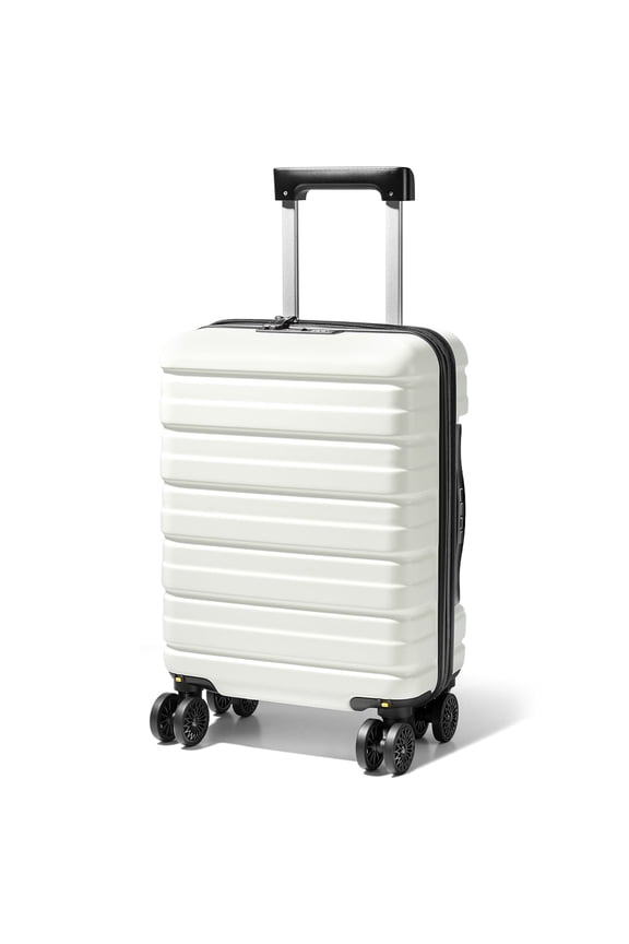 16 Inch Airline Approved Underseat Carry On Luggage, Lightweight Hard Shell Personal Item Suitcase with TSA Lock & Spinner Wheels, Beige for Travel