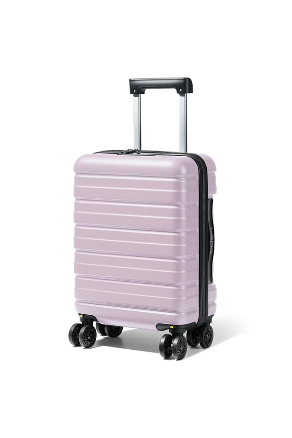 16 Inch Airline Approved Underseat Carry On Luggage, Lightweight Hard Shell Personal Item Suitcase with TSA Lock & Spinner Wheels, Purple for Travel