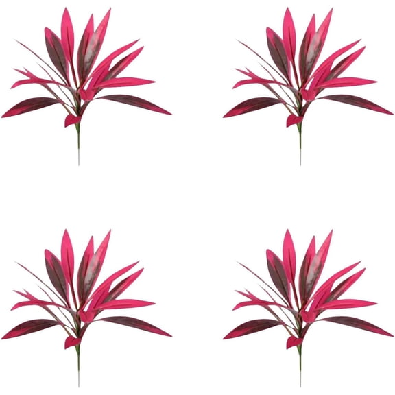 16-Inch Artificial Boston Fern, UV Resistant, 4-Pack, Red, Hanging Planter Decor