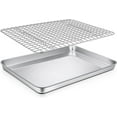 thumbnail image 1 of 16 Inch Baking Sheet and Rack Set, GoXteam Stainless Steel Baking Cookie Sheet Pan with Grid Rack for Cooking/Roasting/Cooling, Oven & Dishwasher Safe, Healthy & Durable, 1 of 7