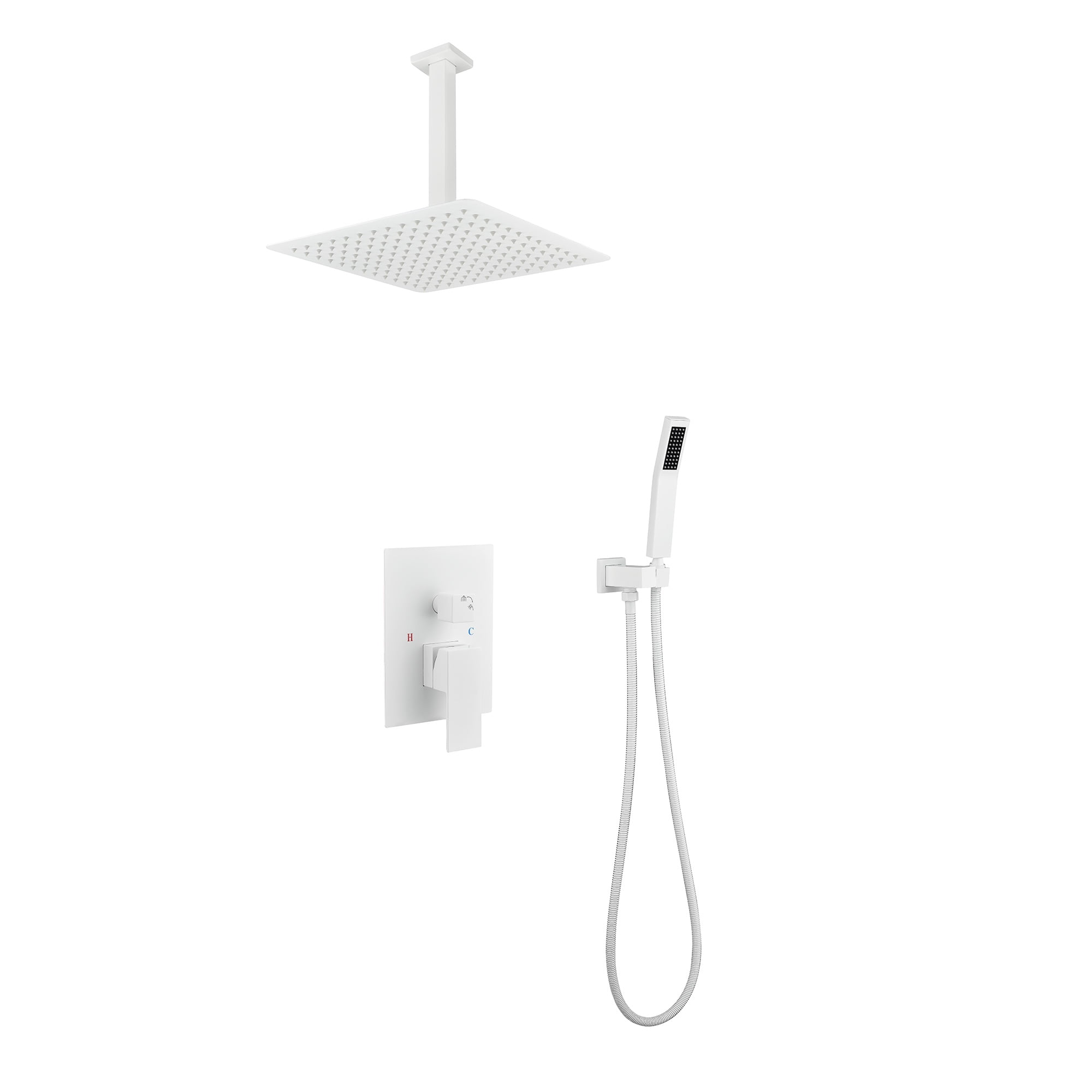 16 Inch Bathroom Rain Shower System Set ceiling mounted, Rainfall Shower Head with Handheld
