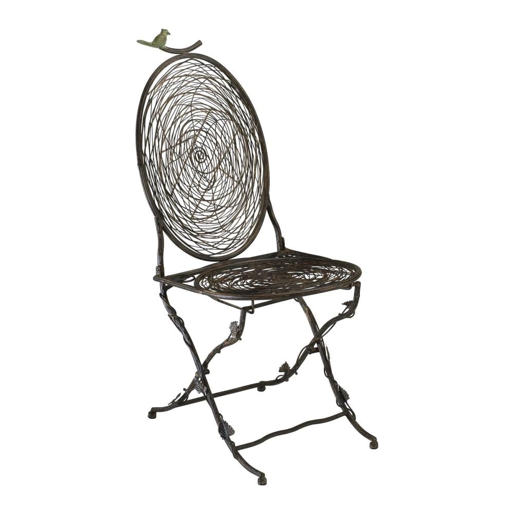 Rustic Brown Iron Bird Outdoor Dining Chair