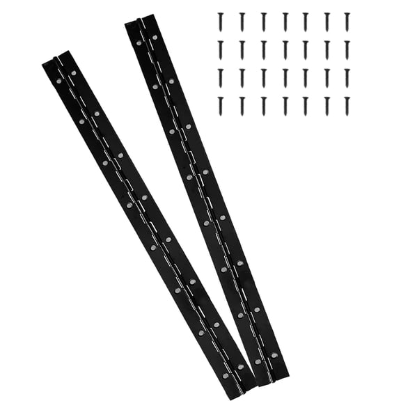 16-Inch Black Continuous & Piano Hinges - 4 PCS Heavy Duty Stainless Steel Butt Hinges with Hole - 0.05" Thickness, 2" Open Width - Ideal for Folding Cabinet Doors
