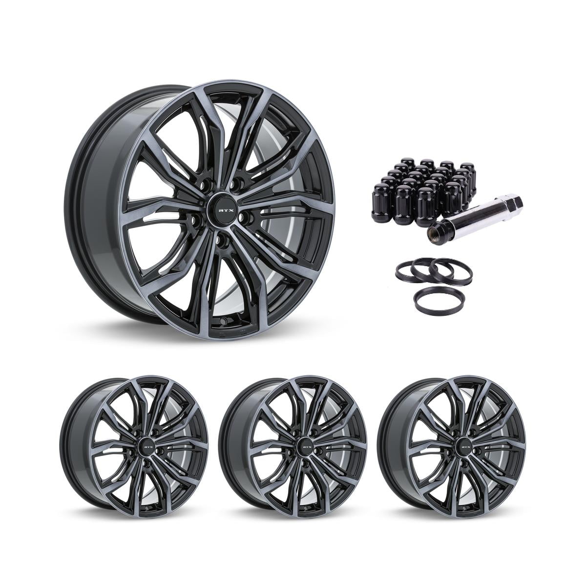 16 Inch Black Rims (Set of 4) for 2005-2009 Ford Mustang, RTX 82433-FV ...