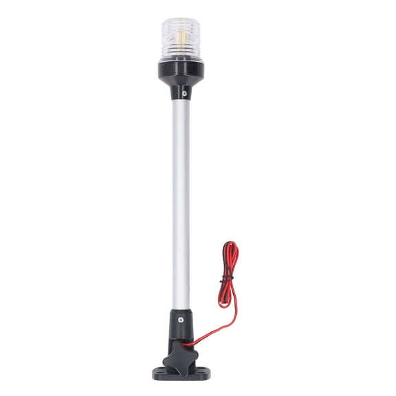 16 Inch Boat Anchor Light 360 Degree All Round Stern Navigation Light 2NM Visibility IP66 Waterproof Marine Signal Pole Light with 16.4 ft / 5m Power Cord and Backup LED Beads for Pontoon Yacht
