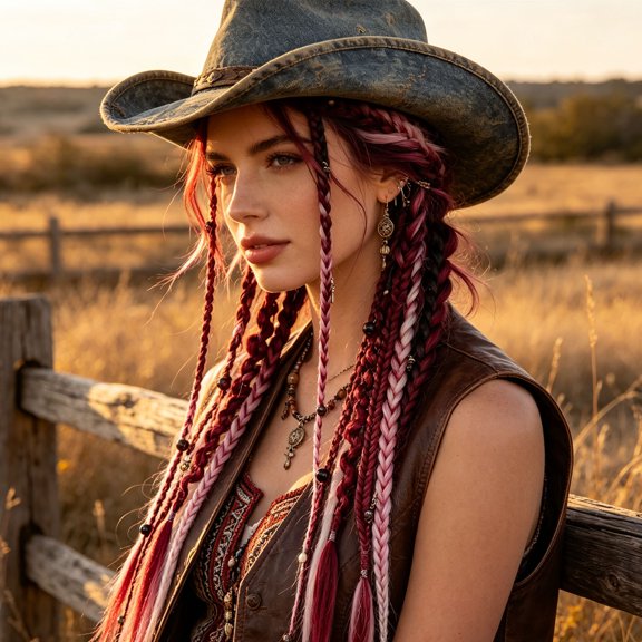 16 Inch Boho Beaded Clip In Braid, Festival Daily Hairstyle Transformation, Hair Extensions for Women, Fashion Hair Accessories