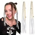 thumbnail image 1 of 16 Inch Boho Braided Hair Clip Extensions, 2 Pack Synthetic Woven Hair Pieces, 1 of 4