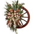 thumbnail image 1 of 16 Inch Christmas Round Wooden Wreath Decoration, Funny Wreath With Berries, Pine Cone And Bow Home Decor For Front Door, Garden And Porch, 1 of 5
