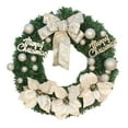 thumbnail image 1 of 16 Inch Christmas Wreath with Balls Bow Ornaments Christmas Wreath Flower Wreath White, 1 of 7