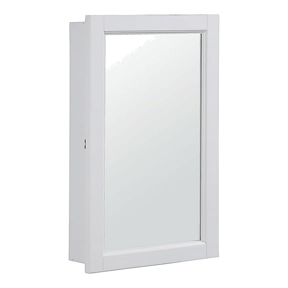 Design House Concord Wall Mount Rectangle Mirrored Medicine Cabinet with Adjustable Shelves, White
