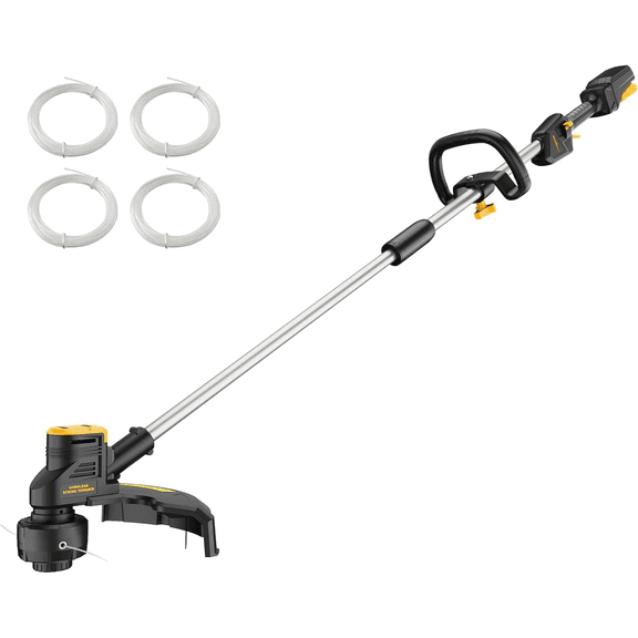 16-Inch Cordless String Trimmer Compatible with DEWALT 20V MAX Battery(Tool Only), Brushless Weed Eater & Edger with Bump Feed & Dual Safety Switch, Electric Weed Wacker (Includes 2 Spools)