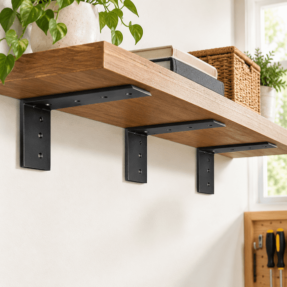 Three Incehes 16 Inch Countertop Support Bracket 3 Pack Solid Iron Steel Heavy Duty ...