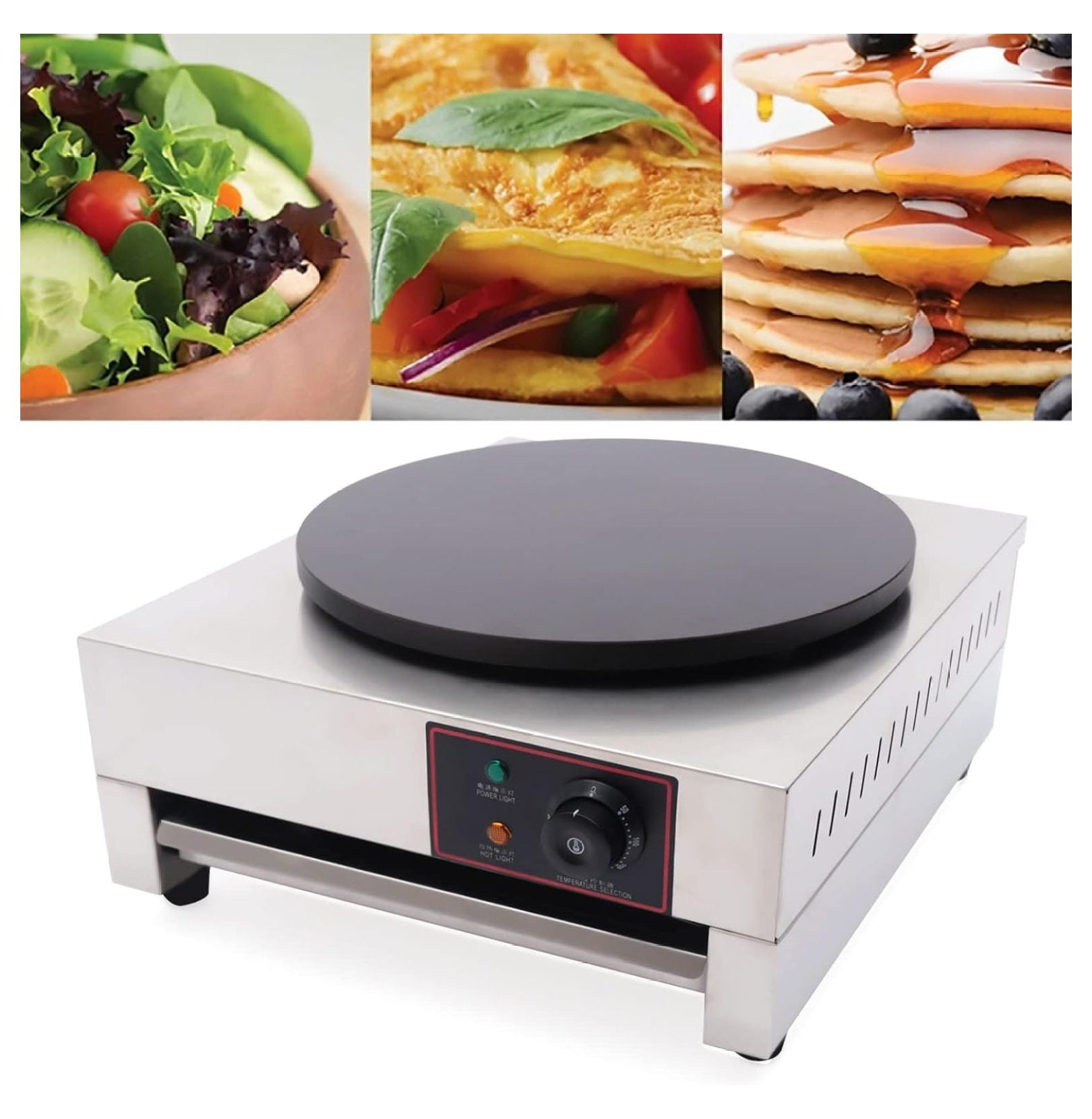 16 Inch Crepe Maker 1700W Electric Pancake Maker with Nonstick Round