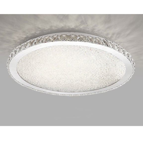 16 Inch Crystal Round LED Flush Mount Ceiling Light Luxury Modern Close to Ceiling Light Lighting Fixture for Living Room Bedroom Dining Room Restaurant