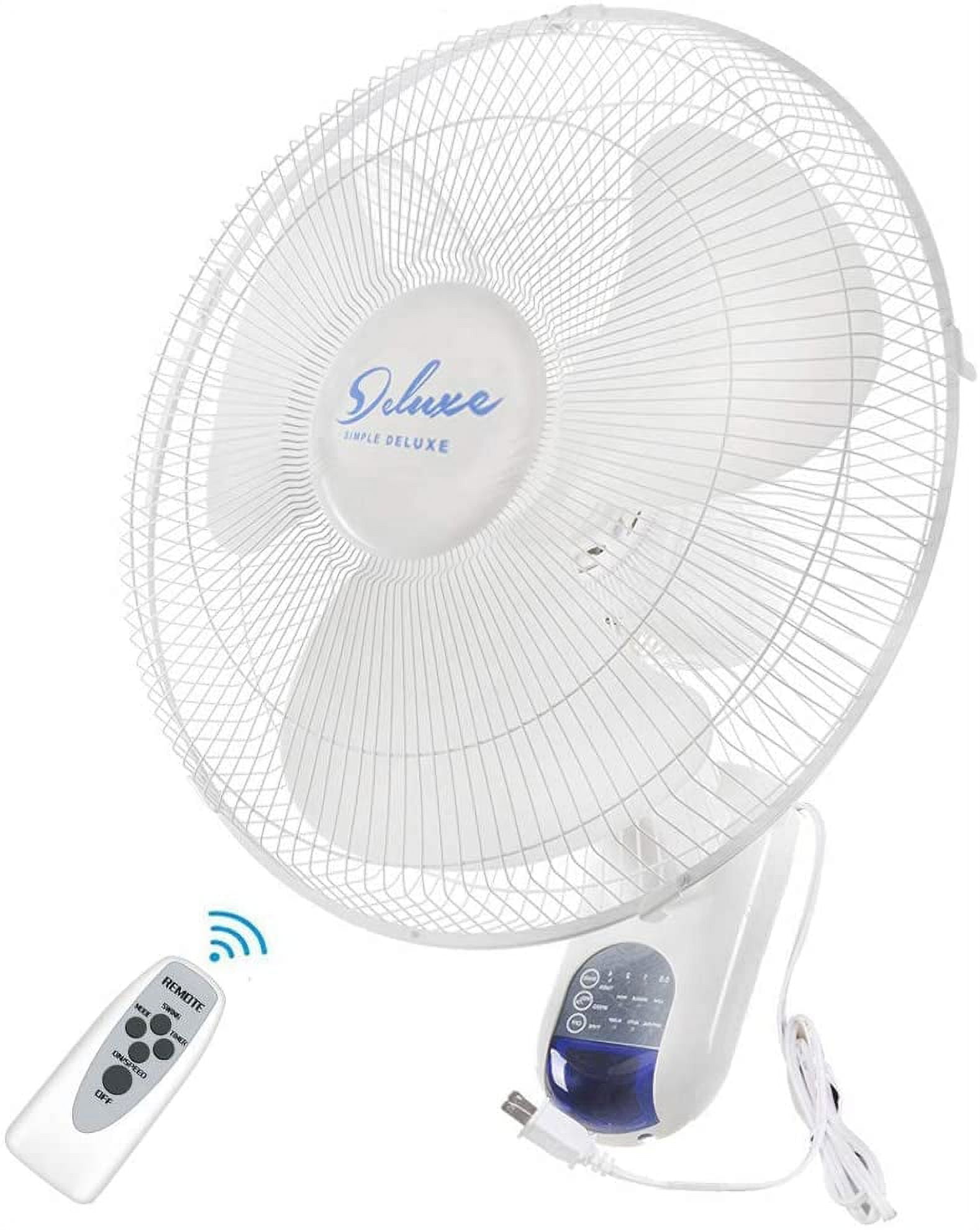 16 Inch Digital Wall Mount Fan with Remote Control, 3 Speed & 3