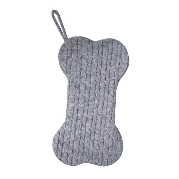 16 Inch Dog Christmas Stocking Bone Shape Knit Christmas Stocking for Dogs Cats Pets, Large Pet Stockings Hanging Christmas Decor for Pet Family Holiday Decorations, 1PC
