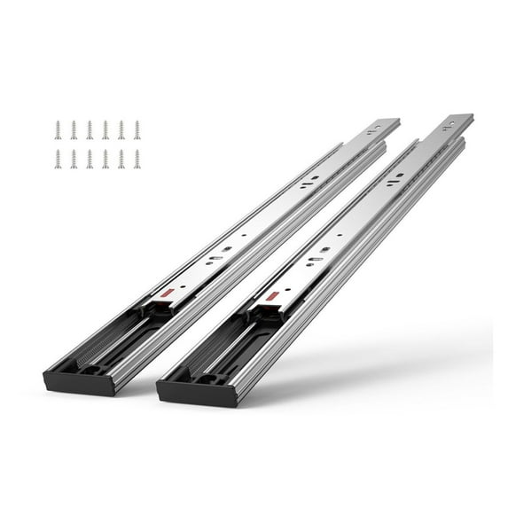 16 Inch Drawer Slides 6 Pairs, Heavy Duty Full Extension Soft Close Rails - Steel Side Mount Runners, Ball Bearing Glides for Kitchen Cabinets